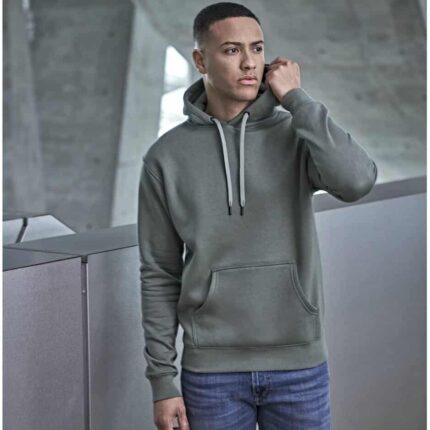 Hooded Sweat Herren Kapuzenpullover in Olivgrün mit Kängurutasche