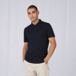 My Polo 180 Herren Piqué-Shirt in Schwarz mit klassischem Kragen