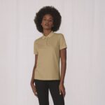 My Polo 180 Damen Polo-Shirt in Beige mit klassischem Kragen und kurzer Knopfleiste