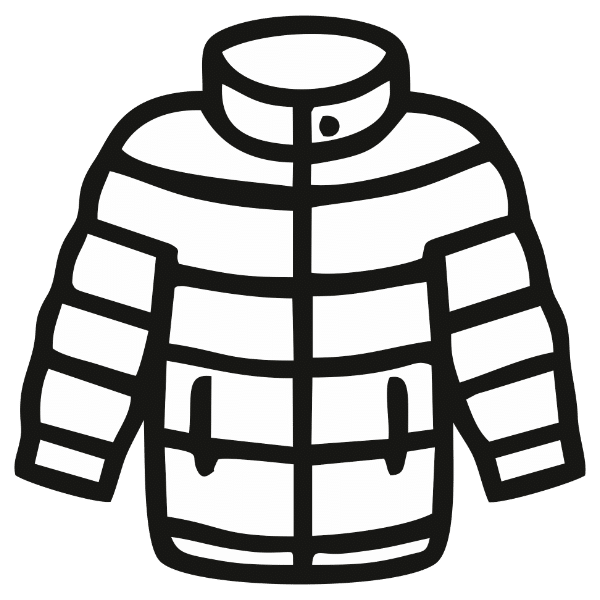 Symbol für wetterfeste Jacke mit Reißverschluss