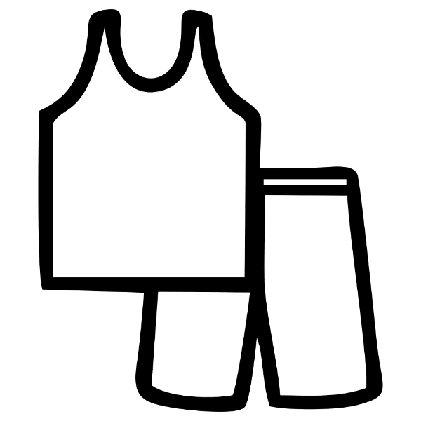 Symbol für Sportbekleidung mit Tanktop und Shorts