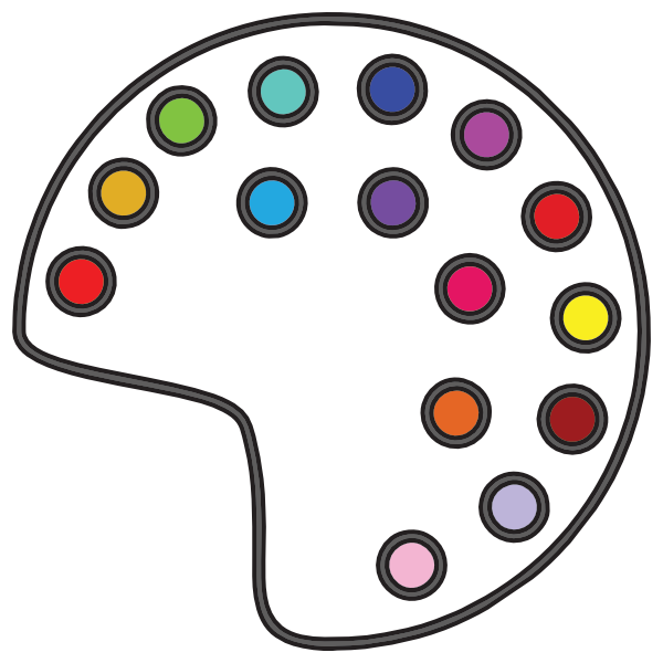 Farbpalette mit verschiedenen Farben zur Auswahl