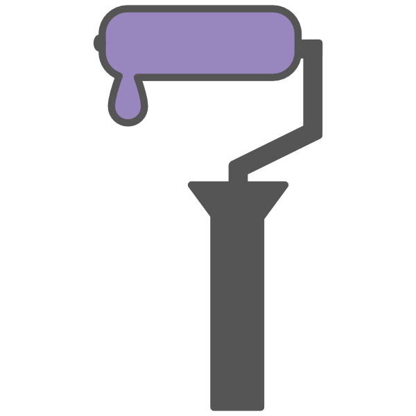 Lila Farbrolle – Symbol für Farbauftrag