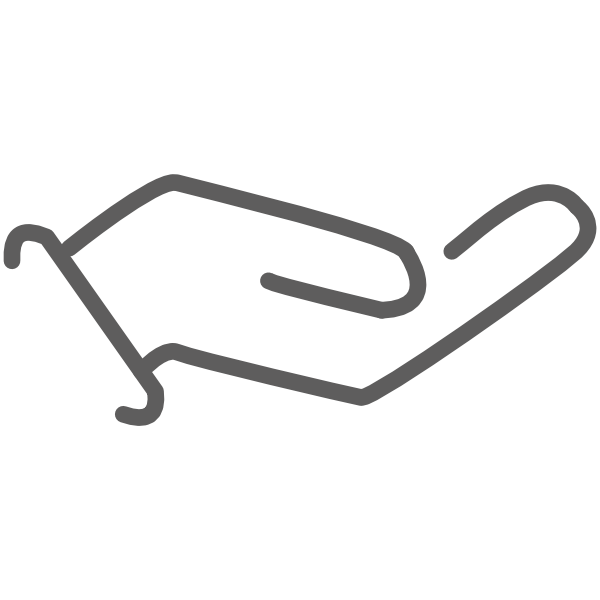 Offene Handfläche als Service- oder Komfortsymbol