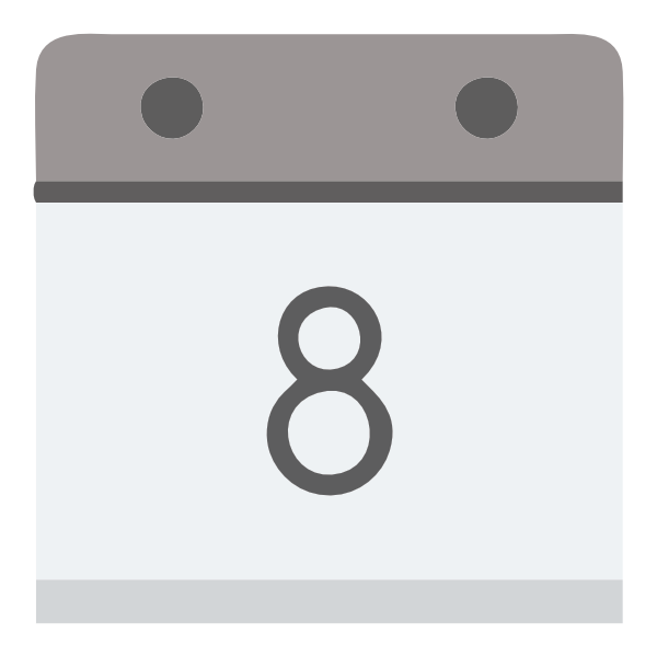 Kalendersymbol mit der Zahl 8