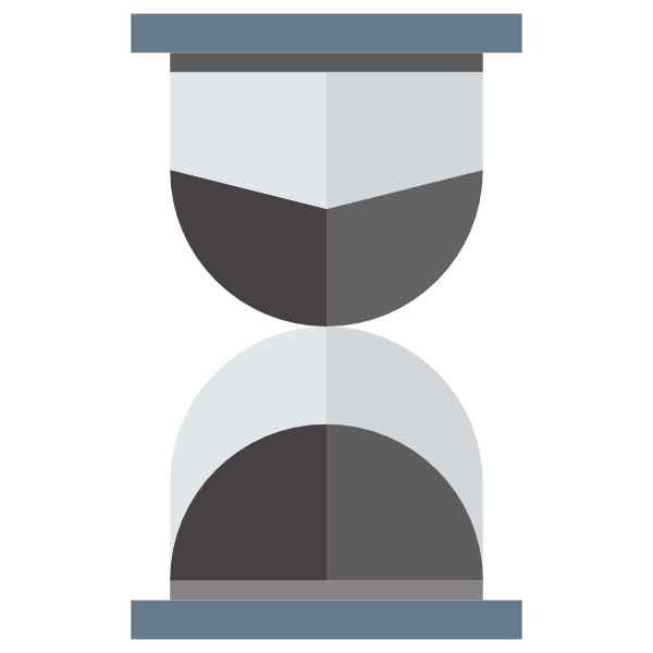 Flache Sanduhr mit grauen Farbtönen