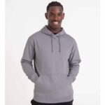 Grauer College Hoodie mit Kapuze