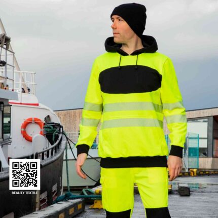 Hochsichtbarer EOS-Hoody mit reflektierenden Streifen für den Einsatz im Freien