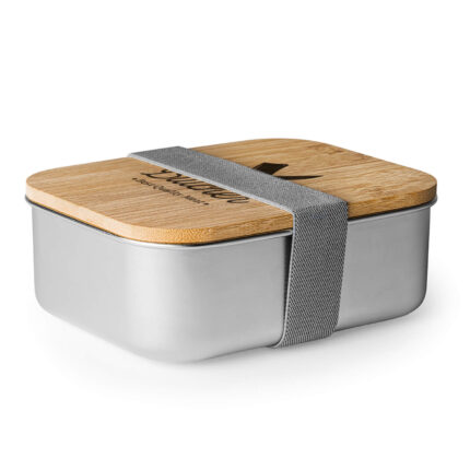 Premium-Lunchbox aus Edelstahl mit Bambusdeckel inkl. Gravur