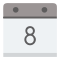 Kalendersymbol mit der Zahl 8